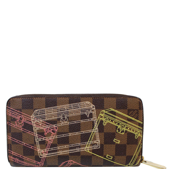 Sold at Auction: Louis Brown, LOUIS VUITTON SQUARE COMPACT ZIPPY WALLET IN  BROWN DAMIER EBENE