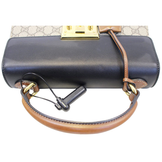 Gucci Small GG Supreme Padlock Crossbody Bag (SHG-23391) – LuxeDH