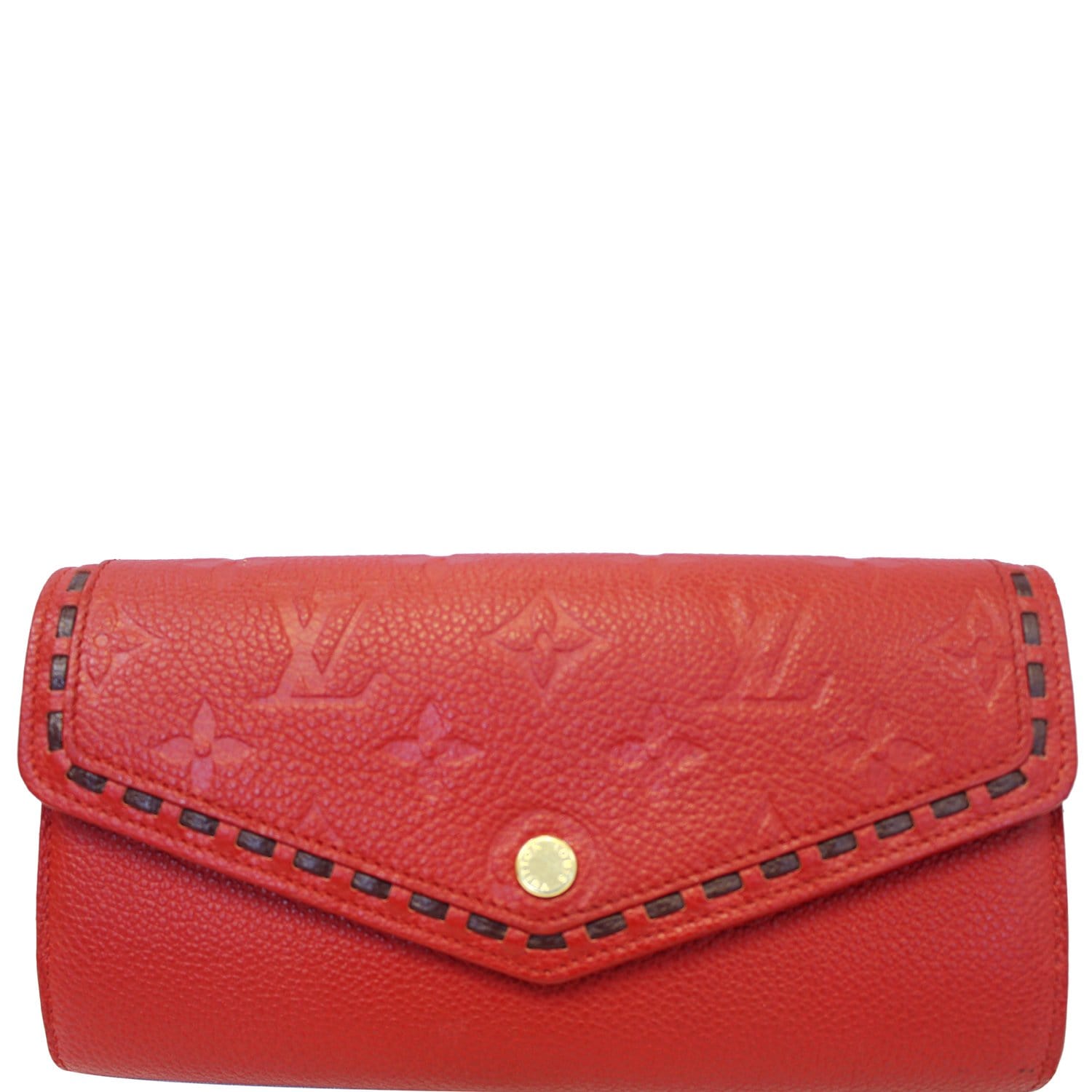 Louis Vuitton Scarlet Red Monogram Empreinte Leather Clemence Wallet