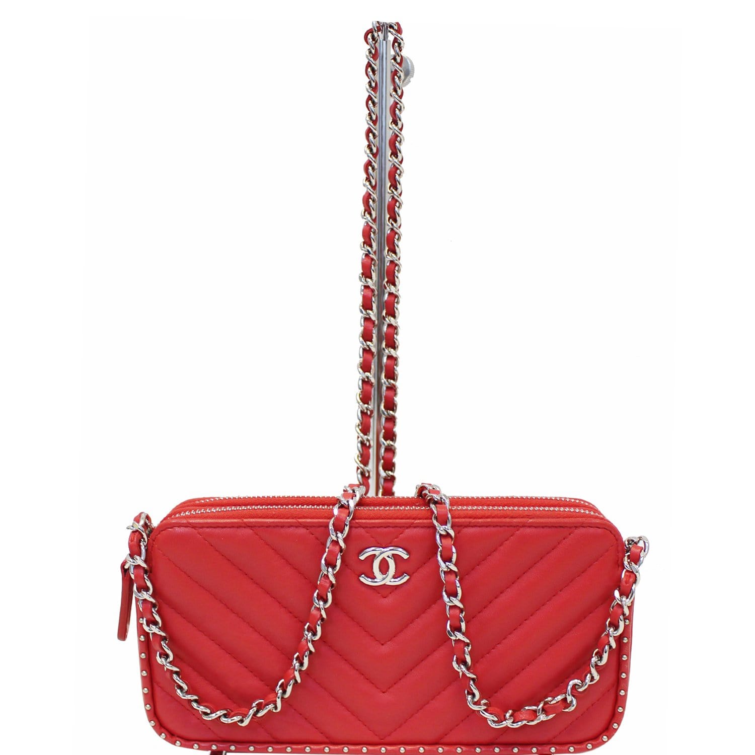 Authentic Chanel Studded Boy Flap Shoulder Bag