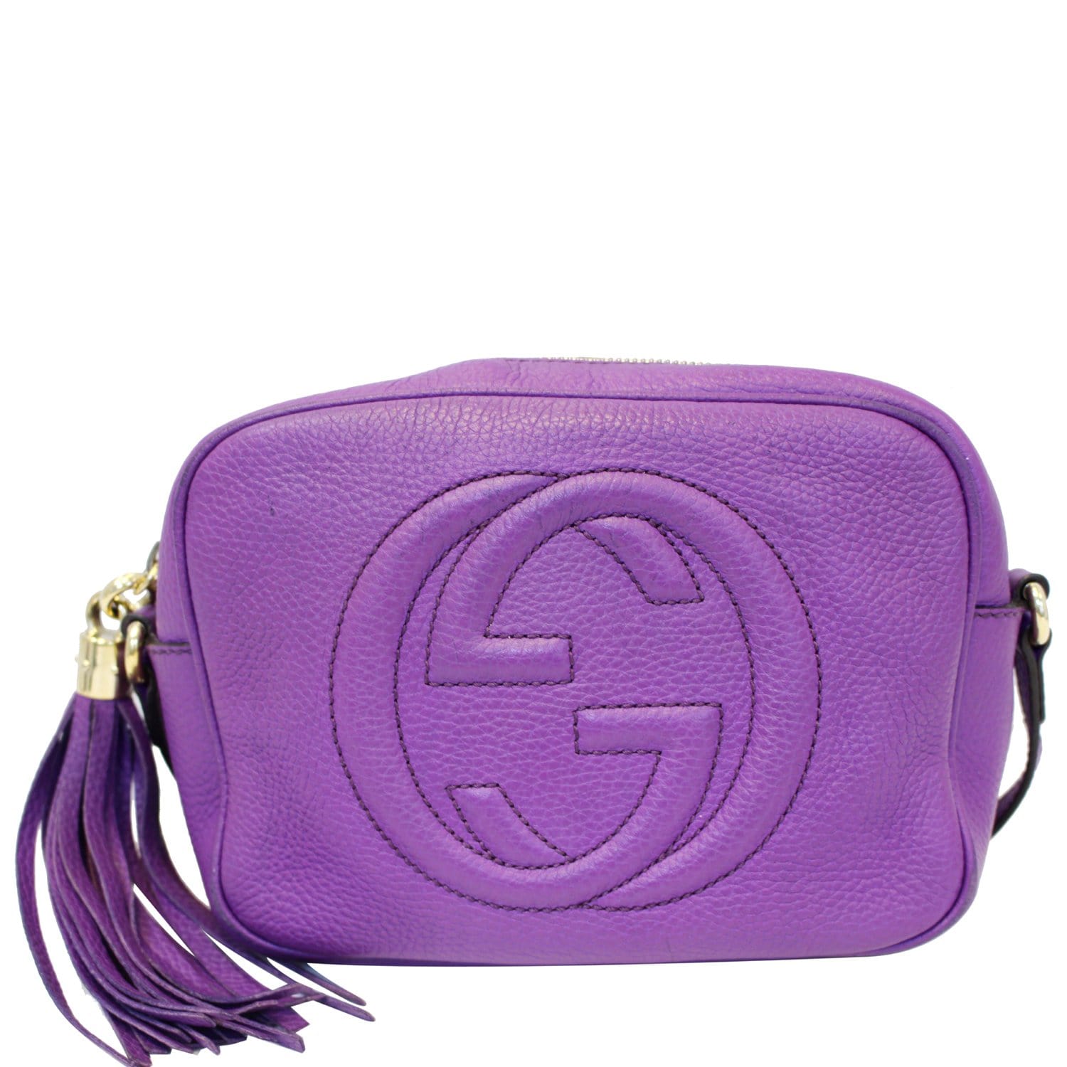 Gucci Purple Pebbled Leather Medium Soho Tote Gucci