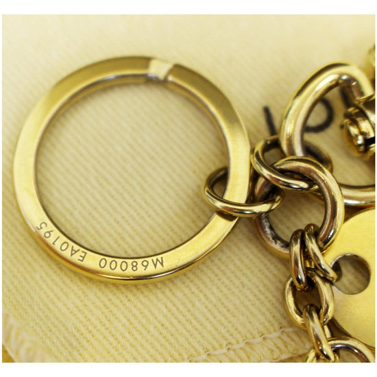 🔥NEW LOUIS VUITTON Cles LV Circle Bag Charm Key Holder Gold Metal