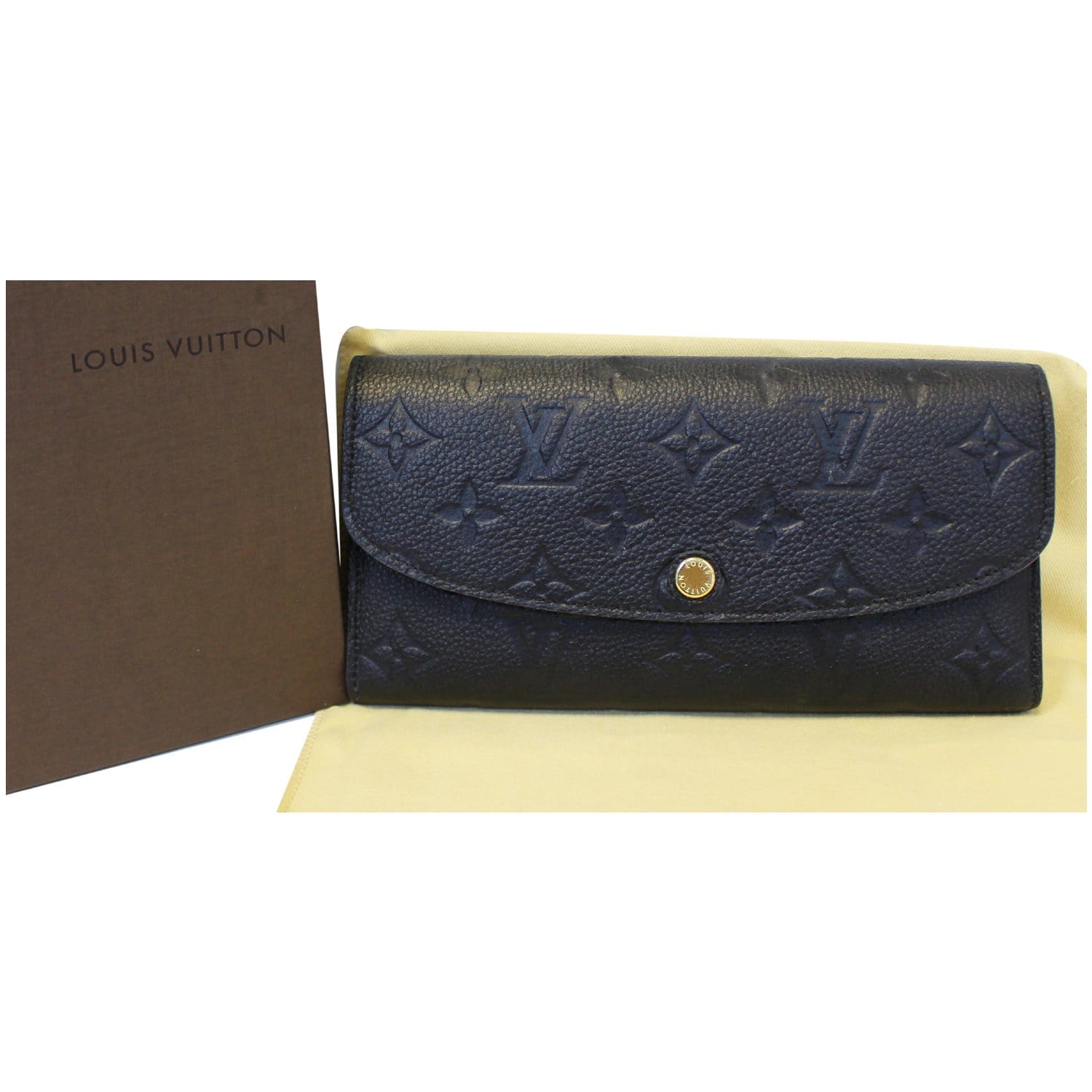 LOUIS VUITTON Emilie Monogram Empreinte Leather Wallet Black-US