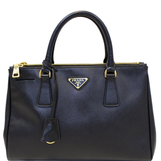 PRADA Saffiano Lux Small Double Zip Tote Argilla 98567