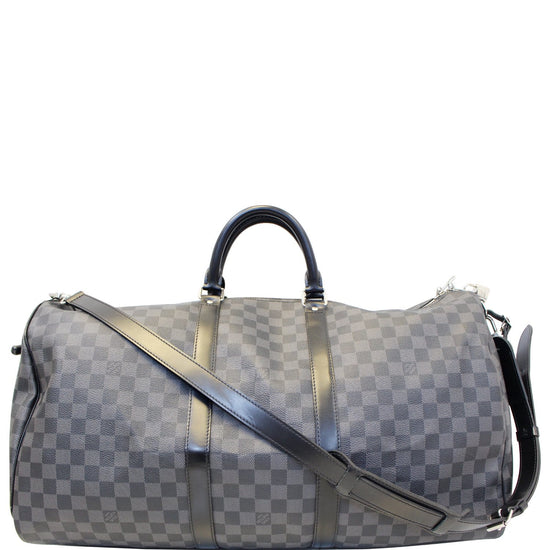 LOUIS VUITTON Keepall 55 Damier Graphite Bandouliere Travel Bag-US