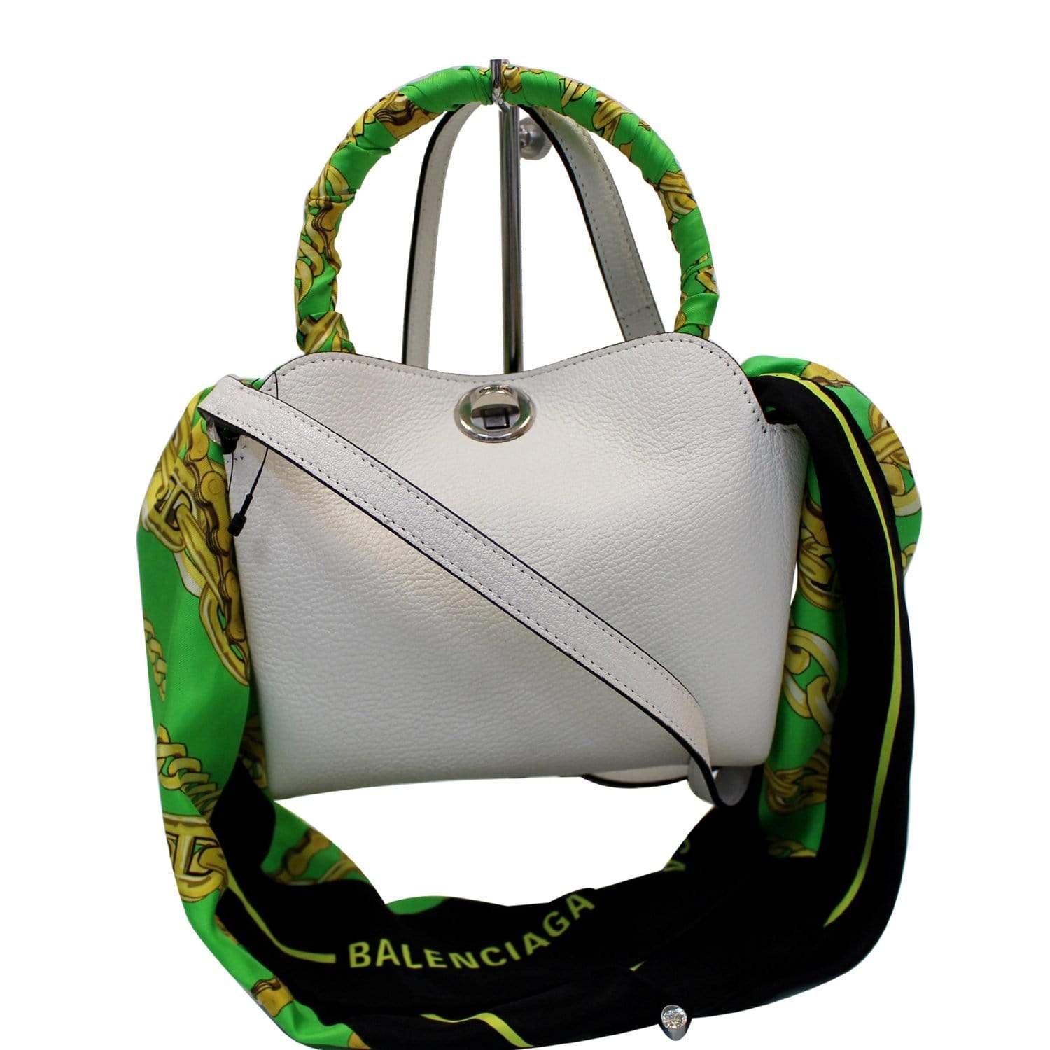 Balenciaga Flap XS Handle Crossbody Bag White