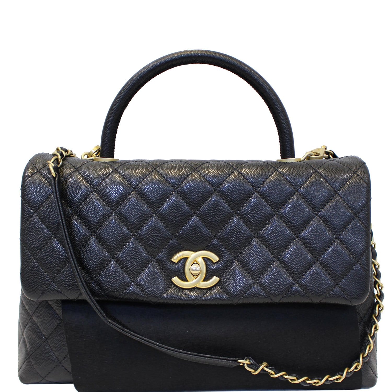 Chanel Coco Handle Bag Large Navy Caviar with Ruthenium Hardware 2016 –  Dandelion Antiques