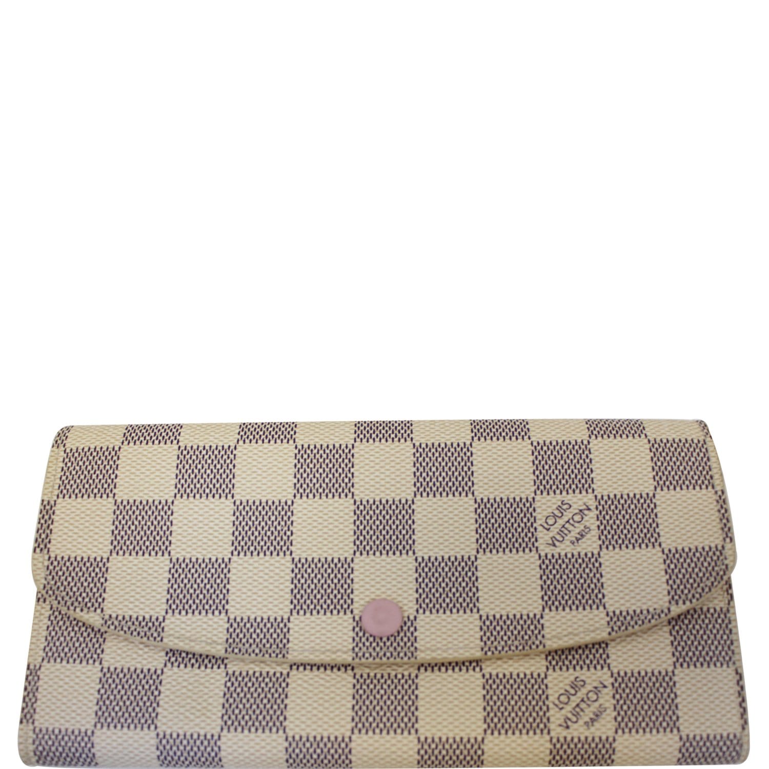 Louis Vuitton Damier Azur Emilie Wallet Rose Ballerine 