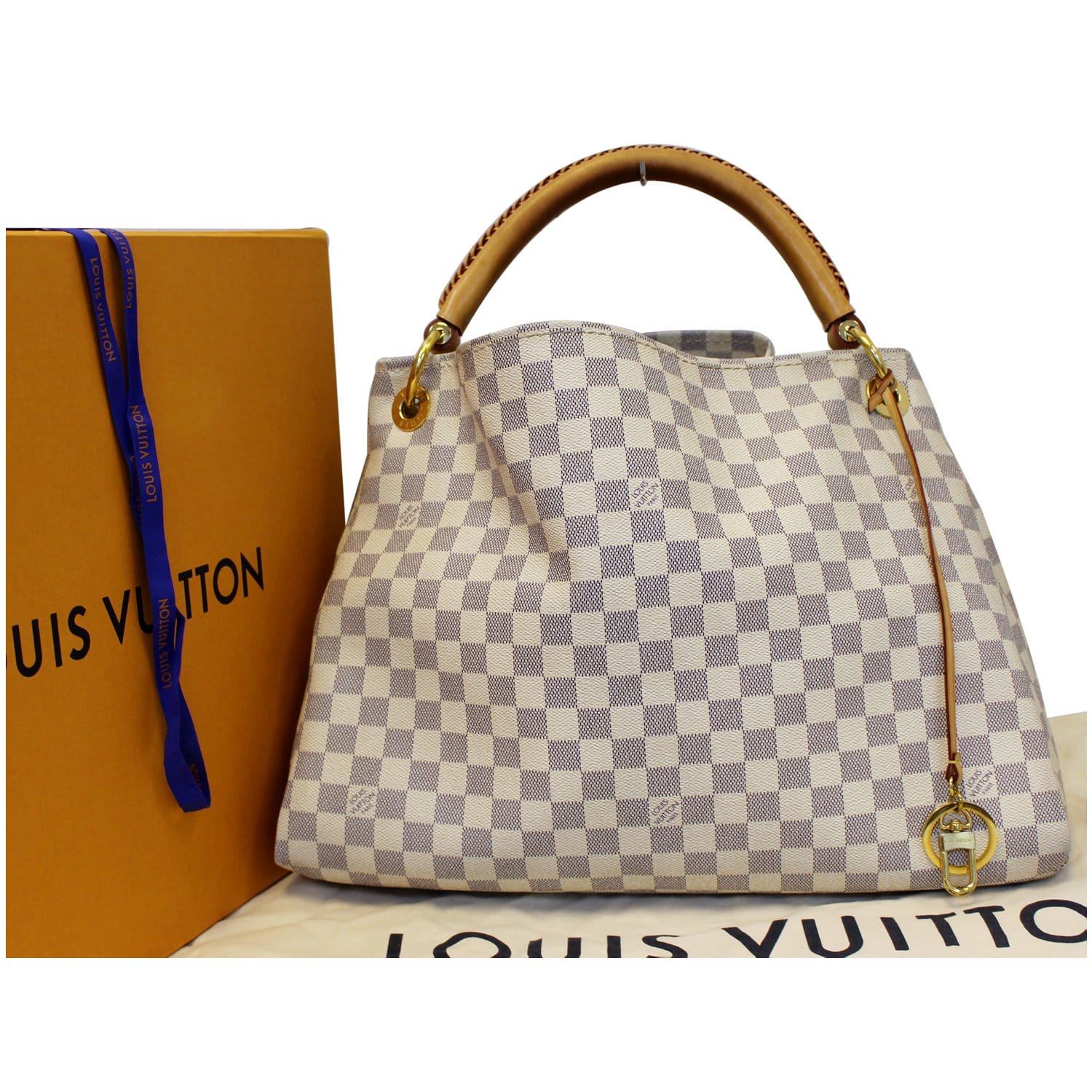 LOUIS VUITTON Artsy MM Damier Azur Shoulder Bag White-US