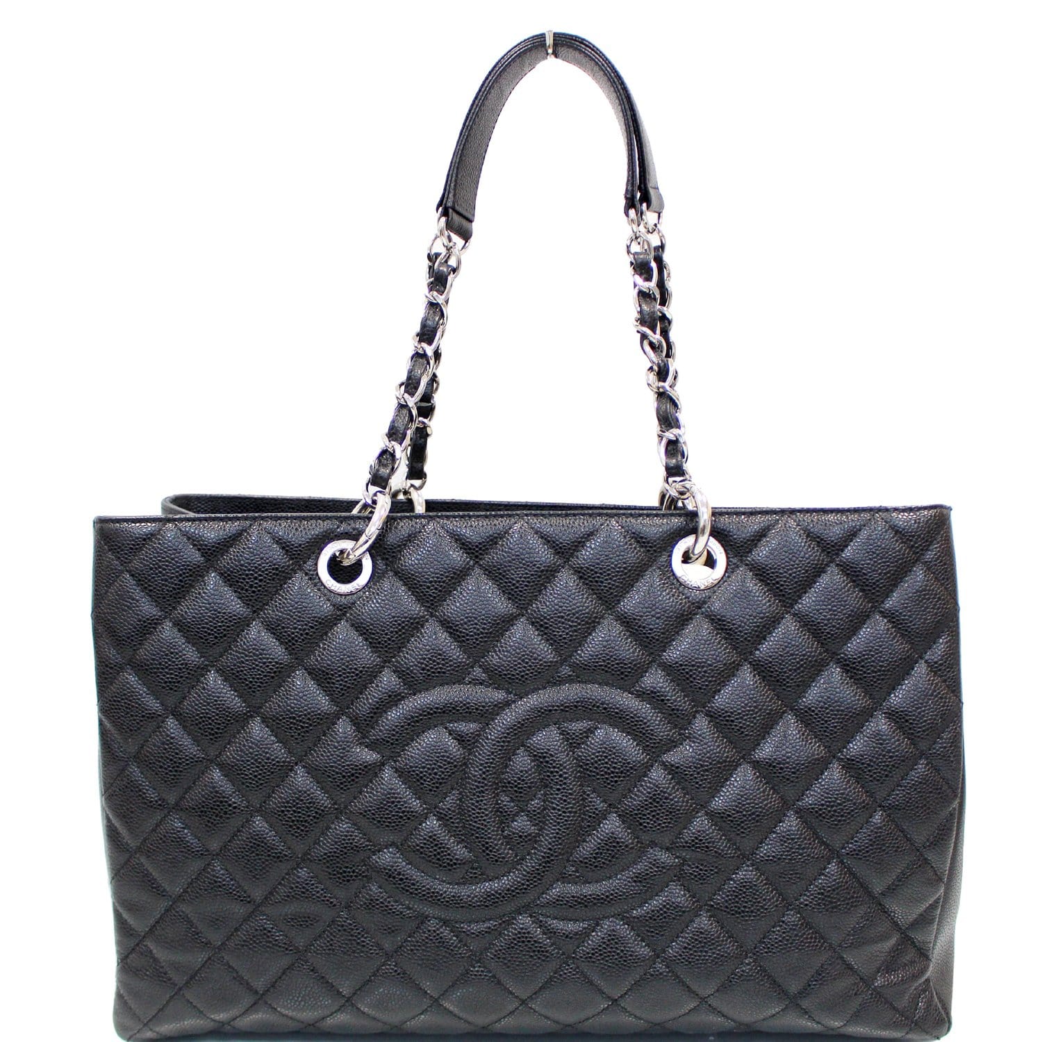 CHANEL Shiny Aged Calfskin Quilted Nano Kelly Shopper Black 1312076
