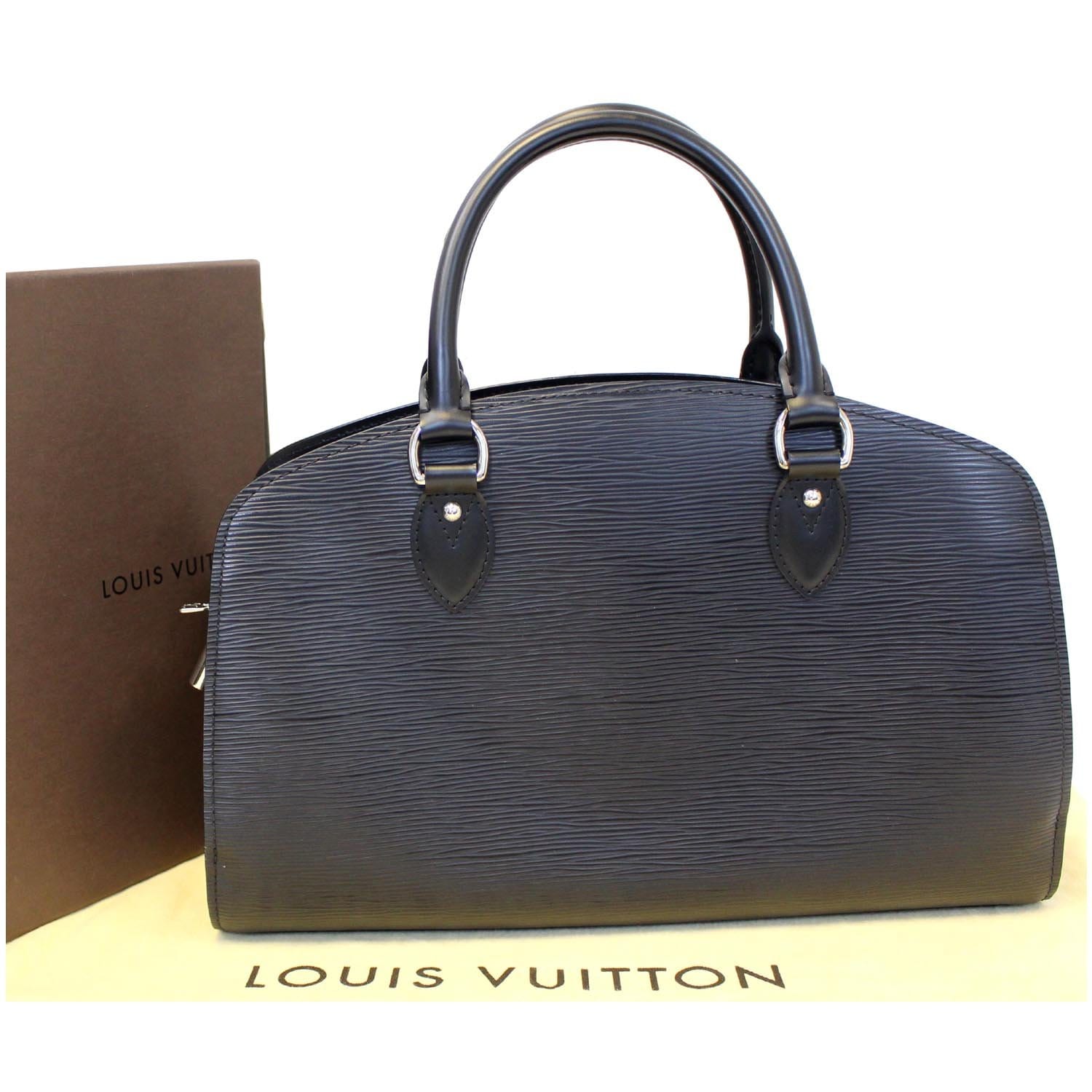 LOUIS VUITTON Pont Neuf PM Epi Leather Satchel Bag Black-US