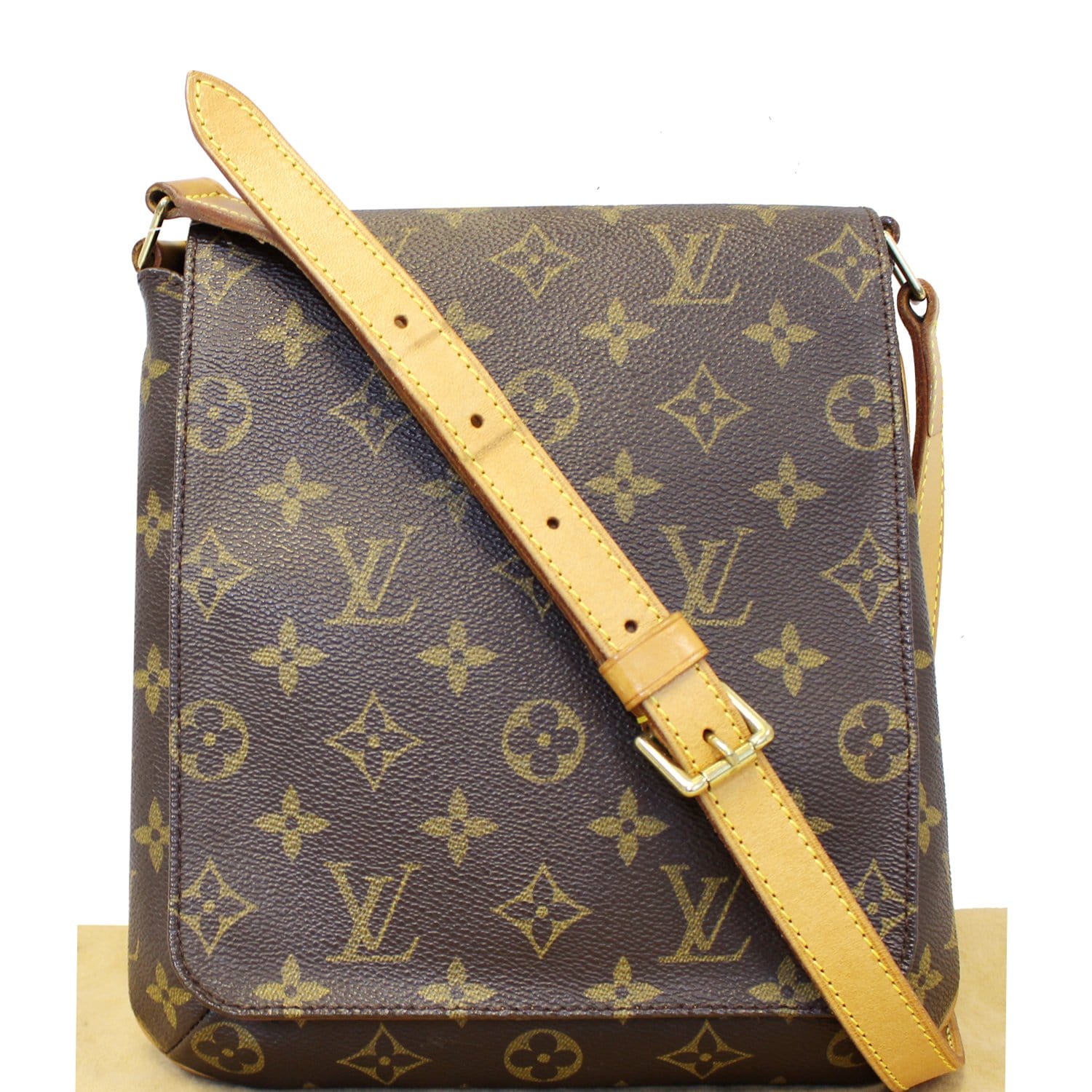Authentic Louis Vuitton White Monogram Charms Musette Shoulder Bag