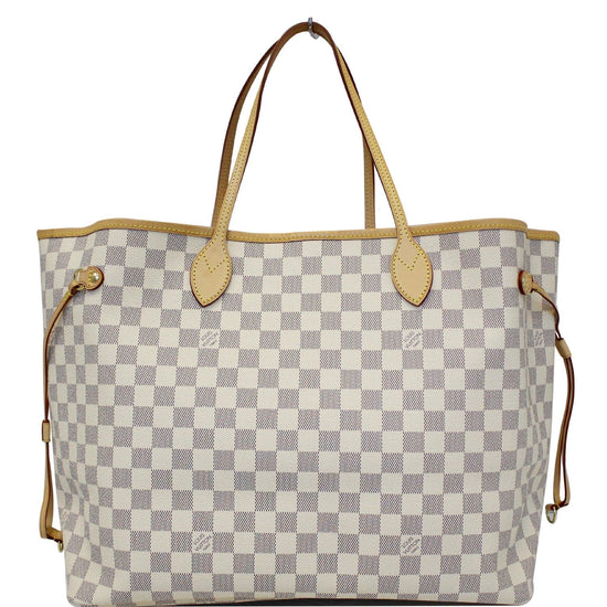 🔥NEW LOUIS VUITTON Neverfull GM Large Tote Bag Damier Azur Pink ❤️ HOT  GIFT