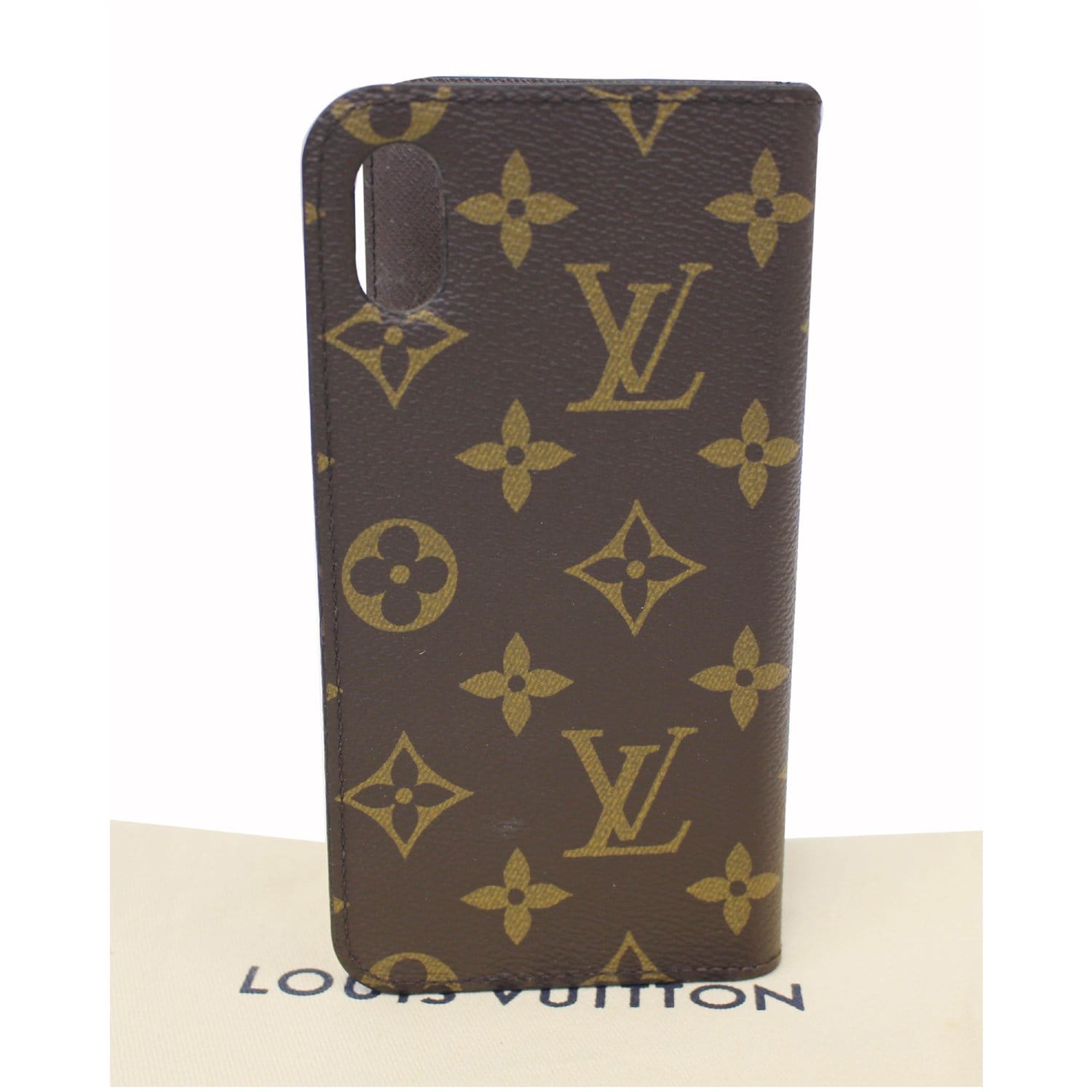 LOUIS VUITTON IPhone X XS Folio Monogram Canvas Phone Case Brown-US