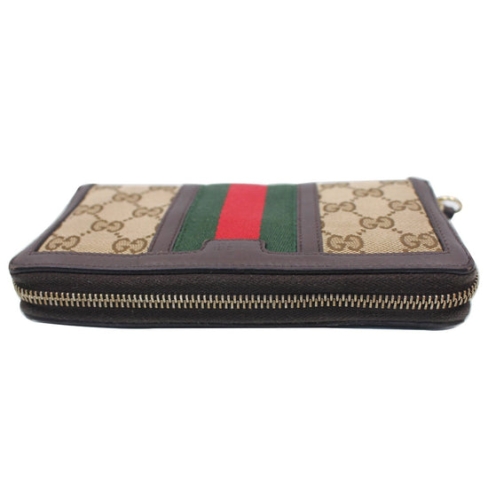 Gucci GG Canvas Mayfair Zip Wallet Beige Pink