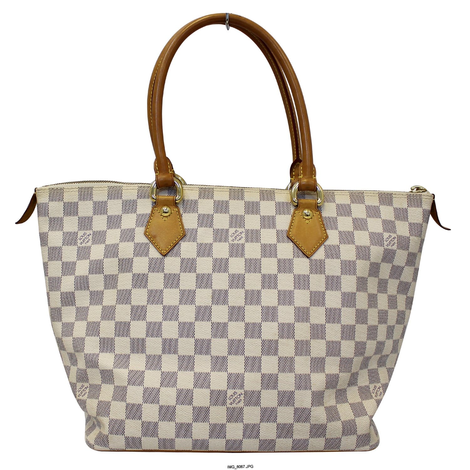 LOUIS VUITTON Saleya MM Damier Azur White Shoulder Bag