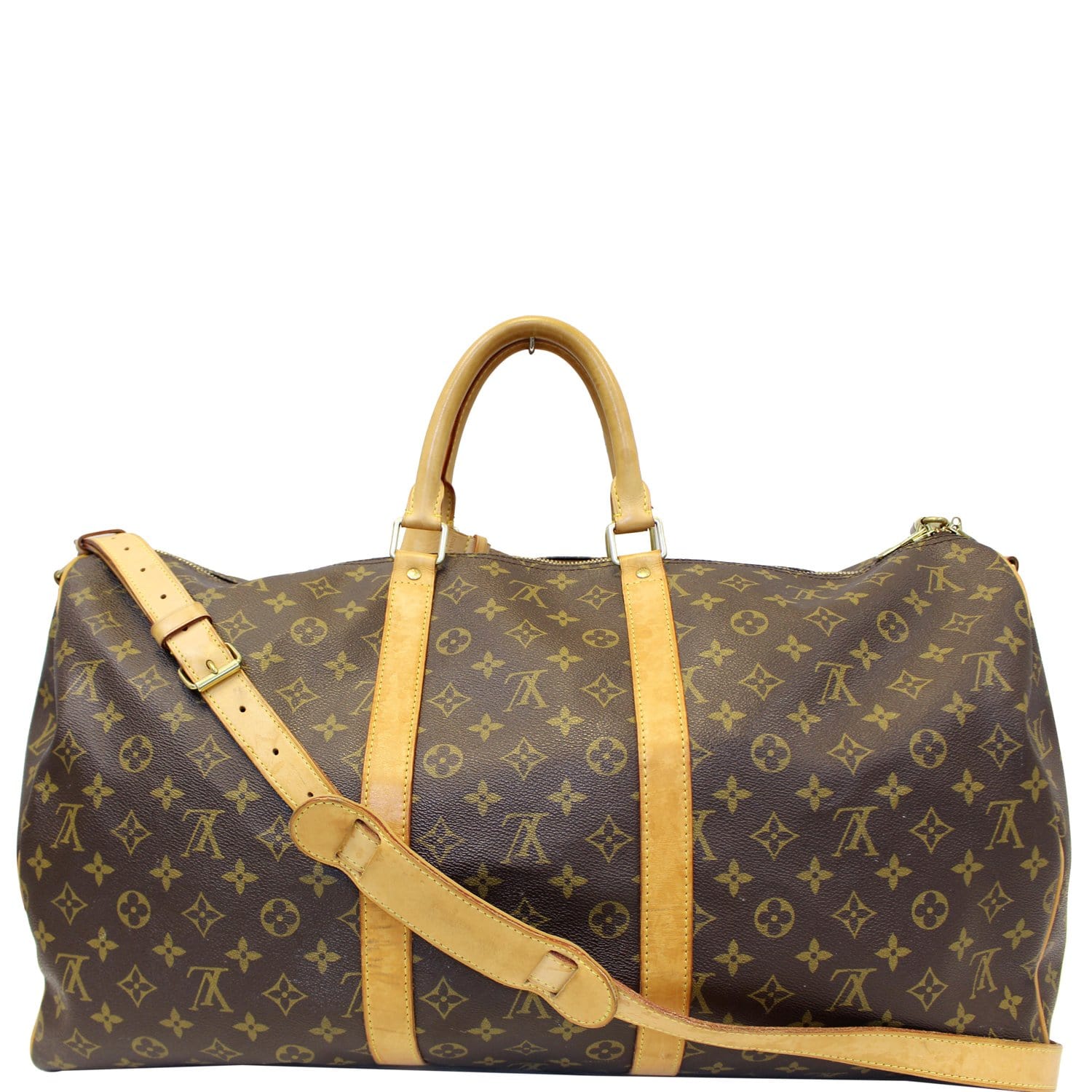 LOUIS VUITTON Keepall 55 Monogram Canvas Travel Bag Brown