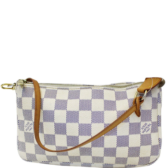 LOUIS VUITTON white DAMIER AZUR POCHETTE ACCESSOIRES Shoulder Bag at  1stDibs  lv pochette accessoires, white louis vuitton shoulder bag, louis  vuitton pochette accessoires