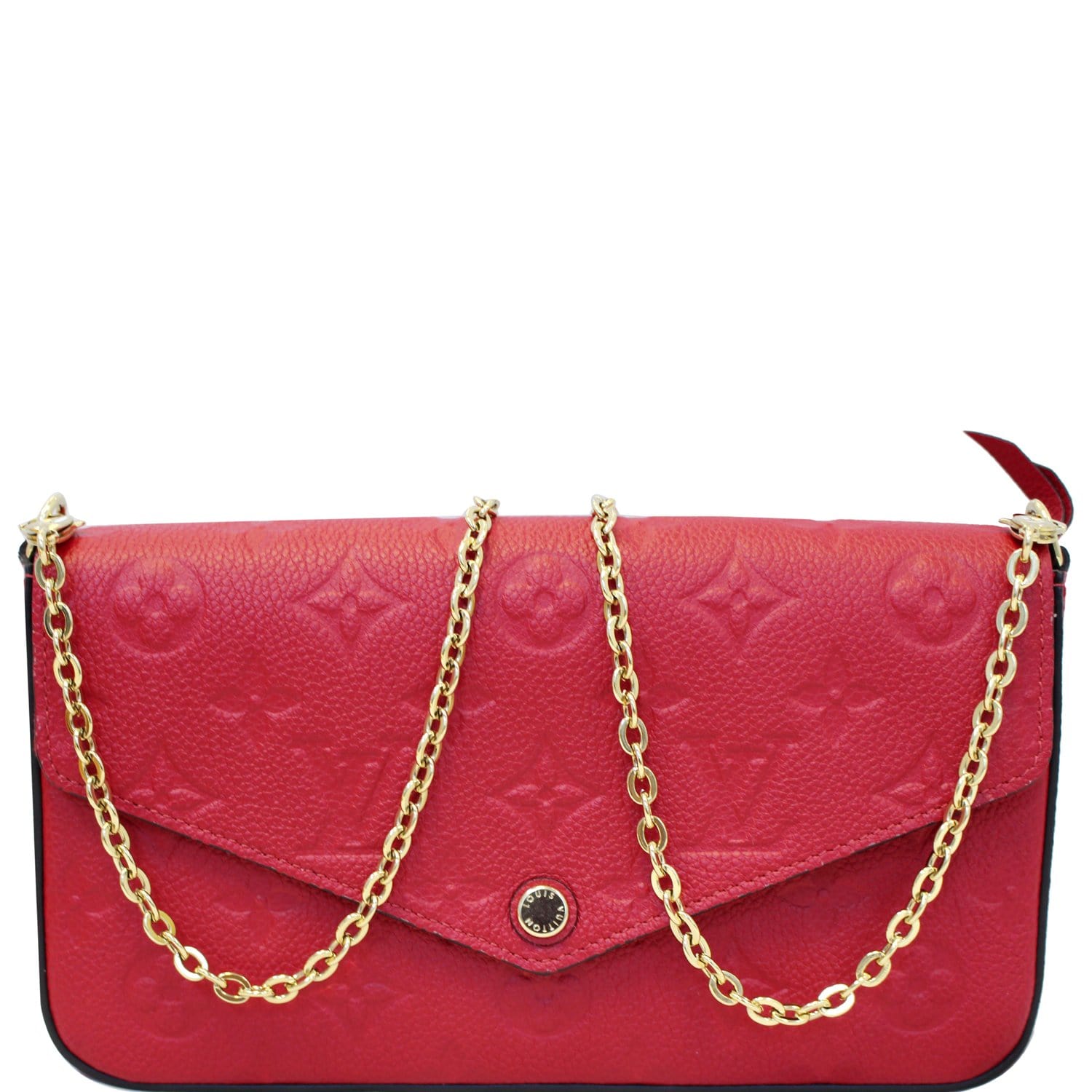 Louis Vuitton Felicie Pochette Monogram Empreinte Leather Red 2192341