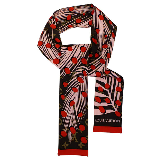 Louis Vuitton Black & Red Giant Logomania Jungle Scarf M76345