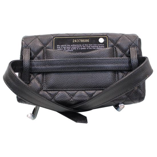 CHANEL Grained Calfskin Quilted 2.55 Reissue Flap Belt Bag Clutch Black  306108