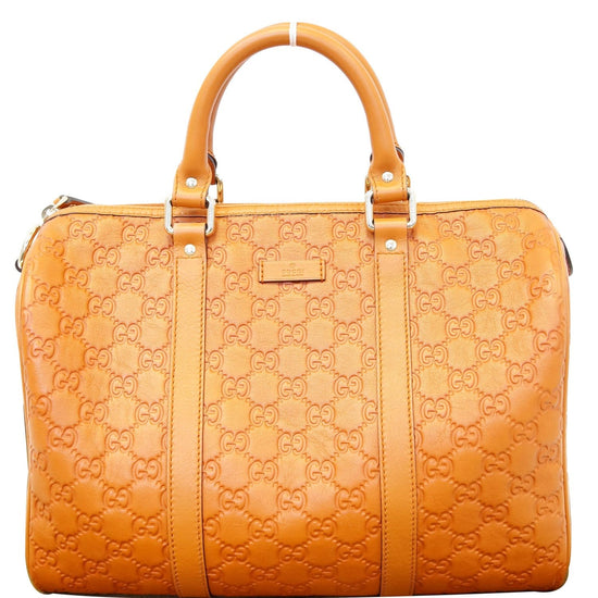 GUCCI Medium Joy Guccissima Leather Boston Bag Orange 265697