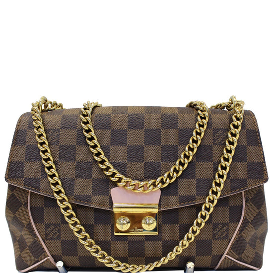 LOUIS VUITTON Caissa Chain Damier Ebene Clutch Shoulder Bag