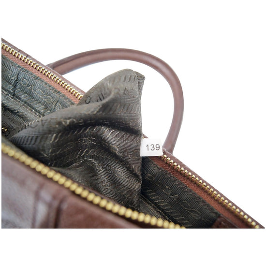 Buy Prada Belted Satchel Cervo Antik Leather Brown 111201