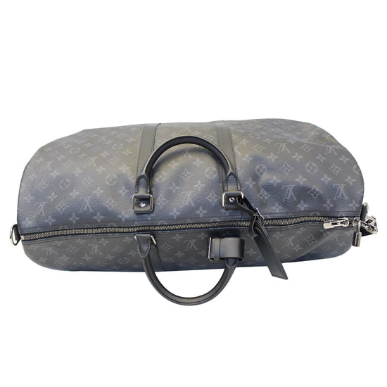 Louis Vuitton Keepall Bandoulière 55 Grey Monogram Eclipse