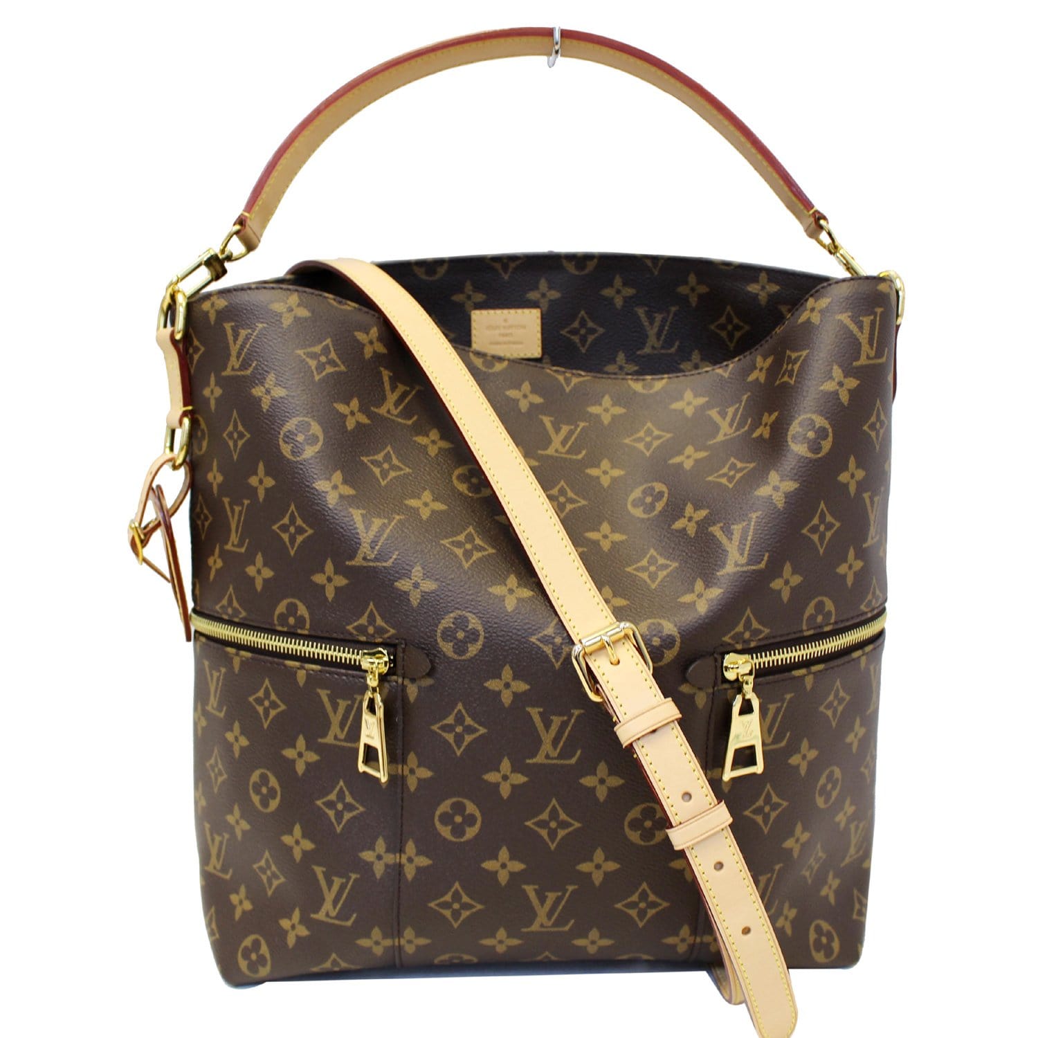 LOUIS VUITTON Melie Monogram Canvas Hobo Shoulder Bag Brown