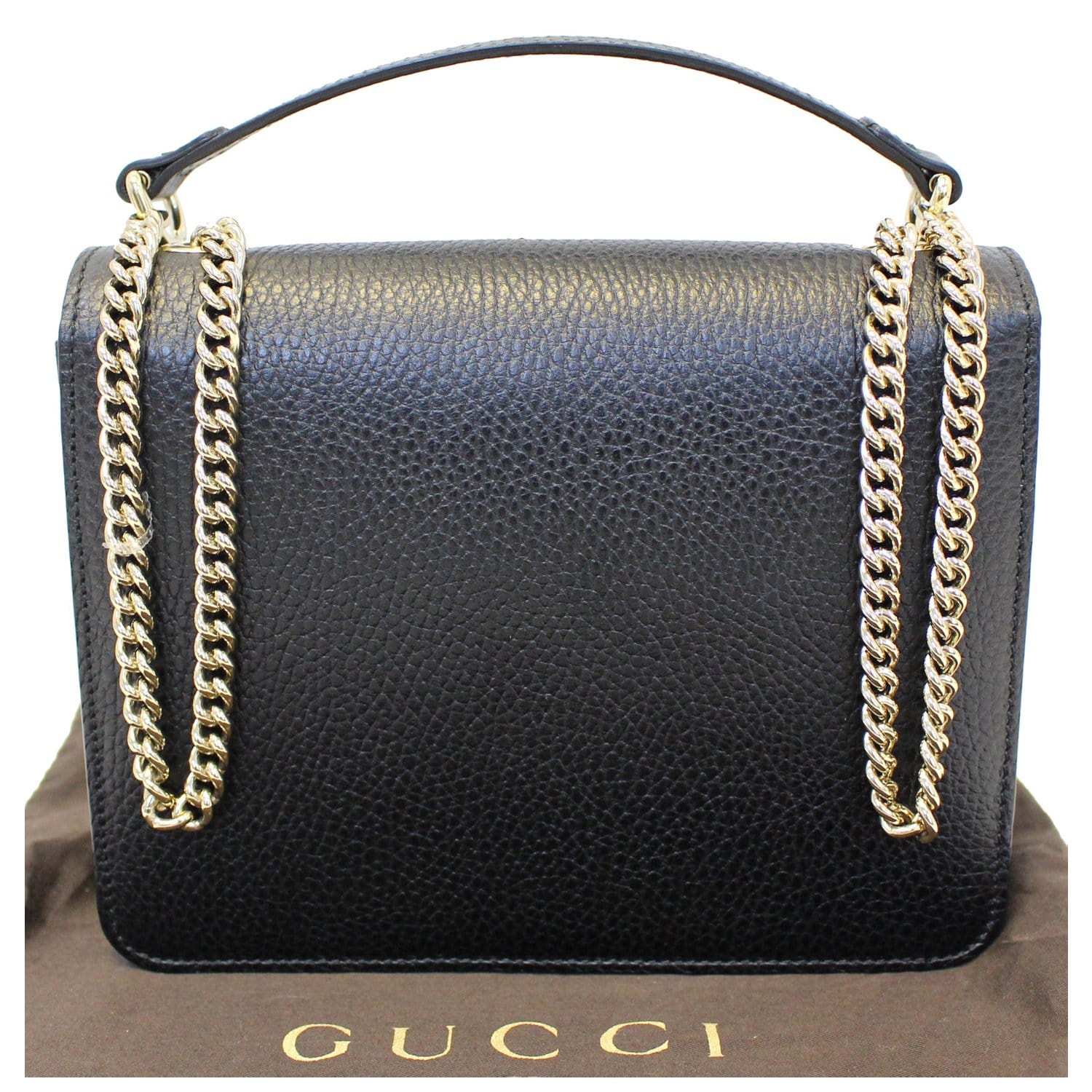 GUCCI Interlocking GG Leather Crossbody Bag Black 510304-US