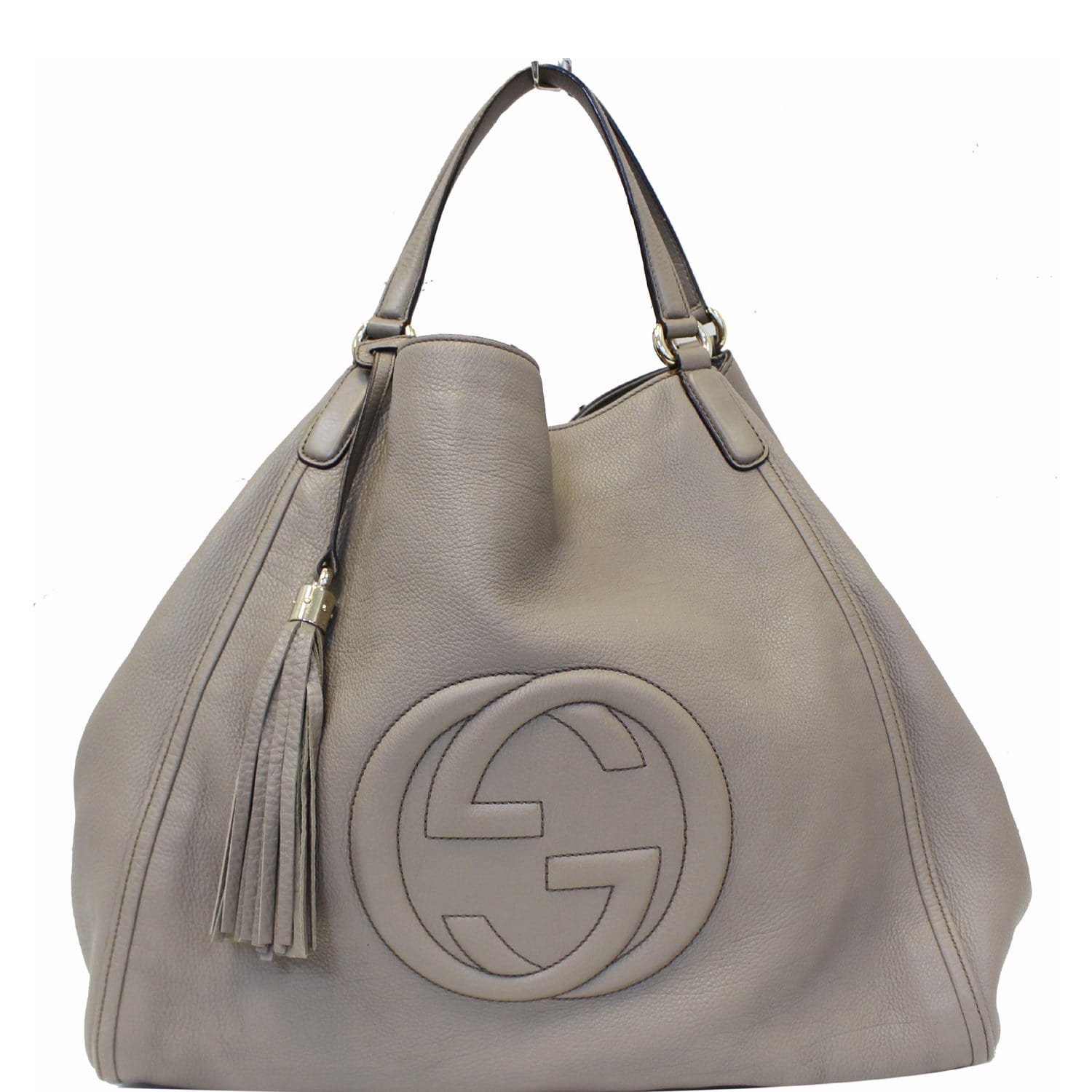 Leather Shopper in Taupe Large Handbag Leather Shoulder Bag 