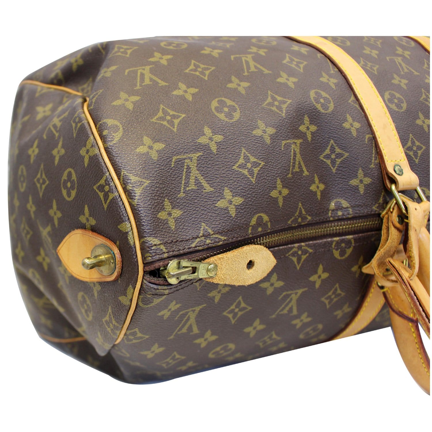 LOUIS VUITTON Keepall 55 Monogram Canvas Travel Bag Brown Vintage-US