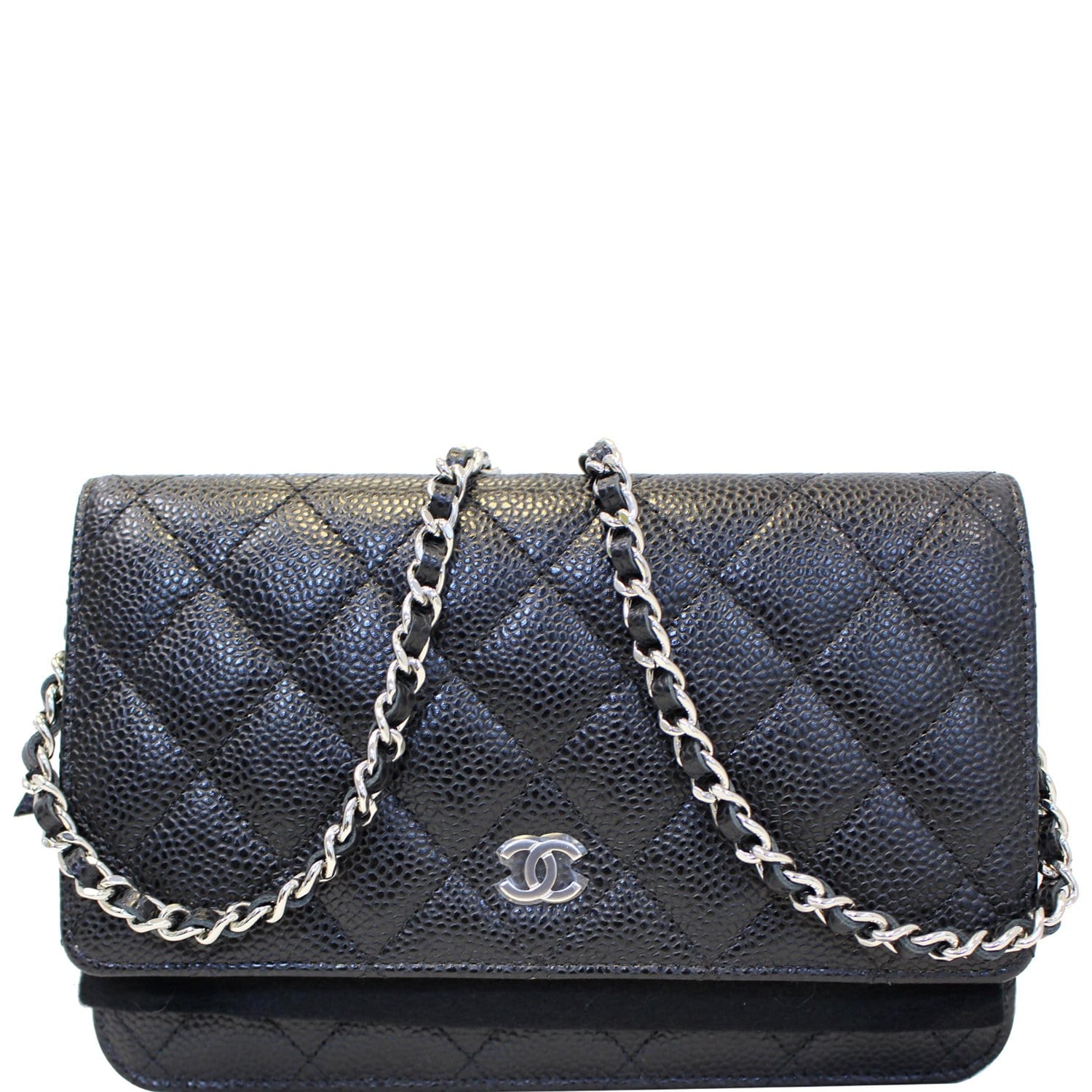 CHANEL c.2007 Wallet On Chain WOC Caviar Leather CC Crossbody Bag  Clutch