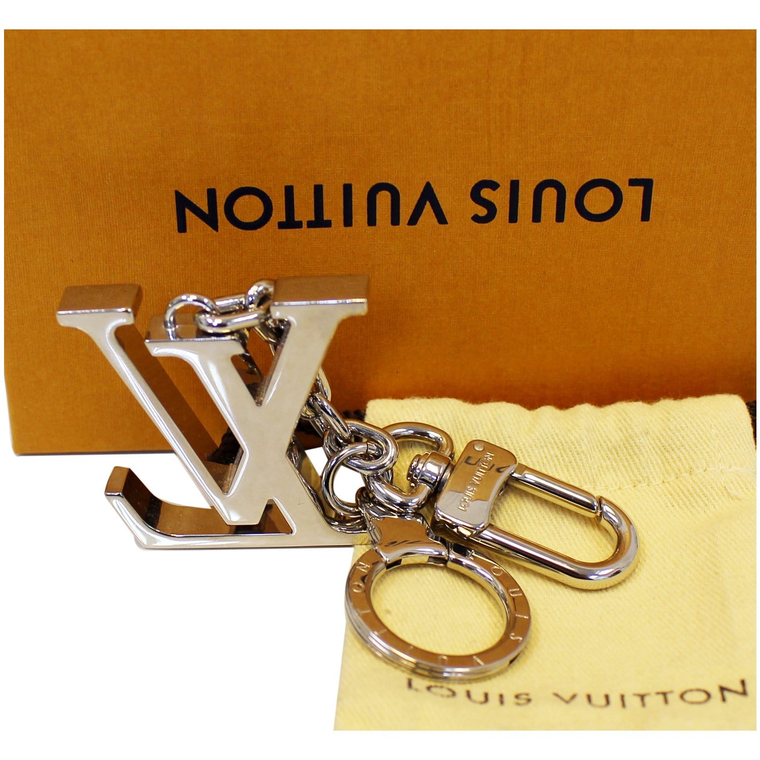 LOUIS VUITTON LV Facettes Bag Charm Key Holder Silver-US