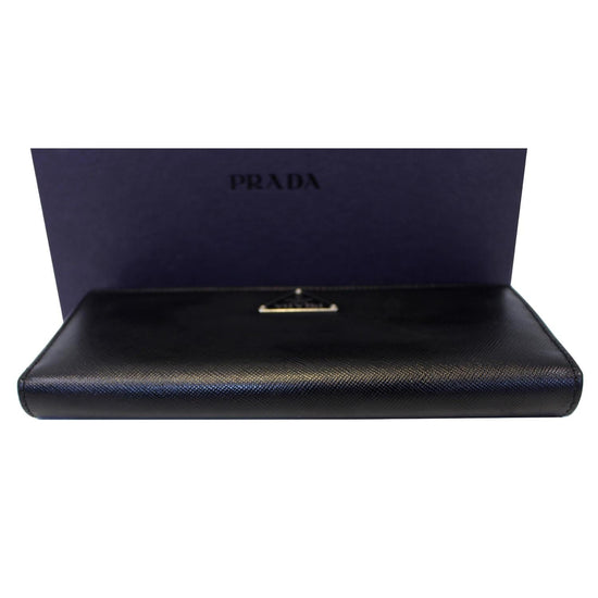 Prada Metallic Leather Continental Wallet