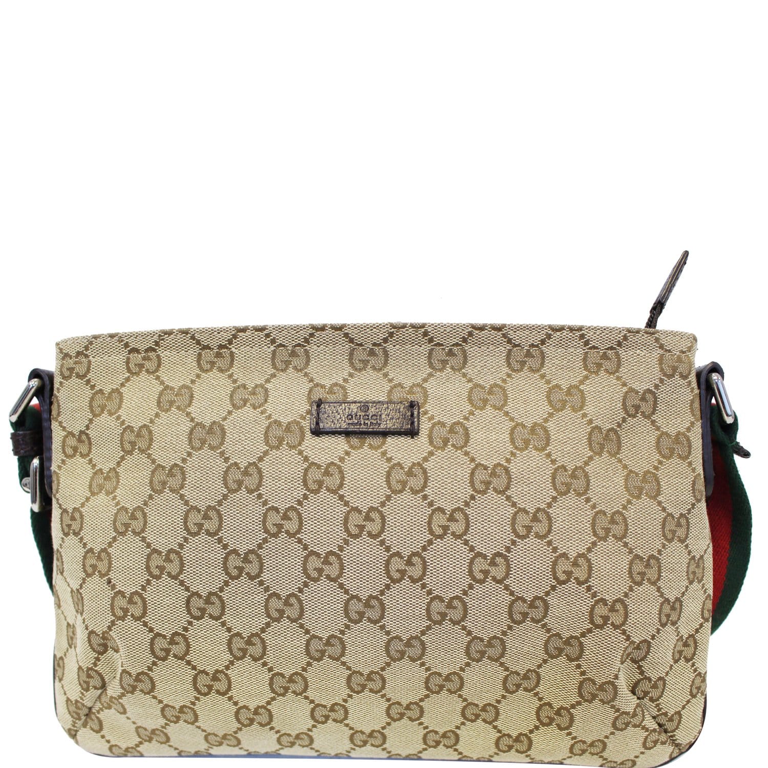 GUCCI GG Canvas Web Shoulder Crossbody Bag Beige 189749-US