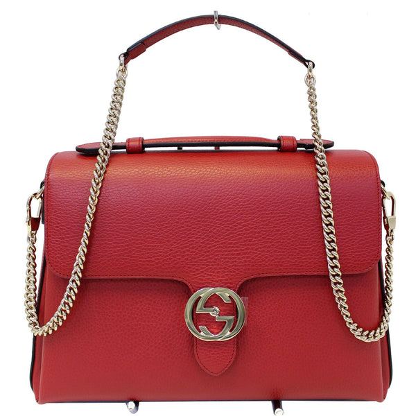 Gucci Shoulder Bag Interlocking GG Calfskin Leather