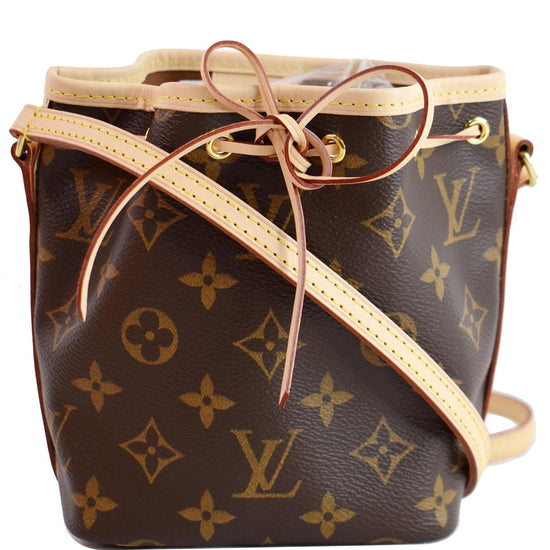 Nano noé cloth handbag Louis Vuitton Brown in Cloth - 25261530