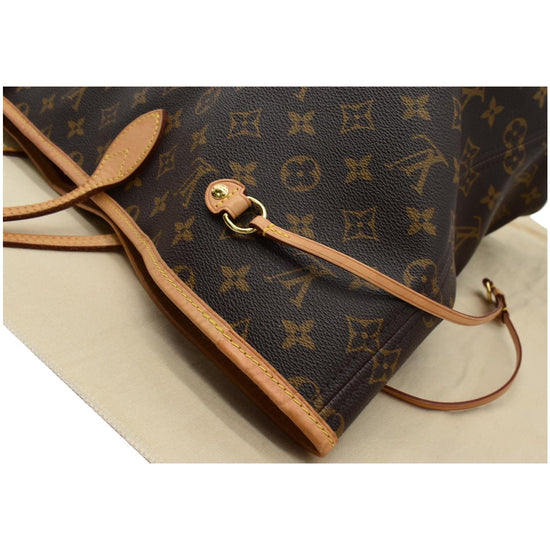Neverfull cloth tote Louis Vuitton Brown in Fabric - 32389289