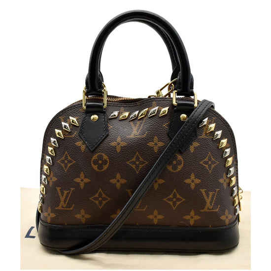 LOUIS VUITTON Alma BB Monogram Canvas Satchel Crossbody Bag Brown