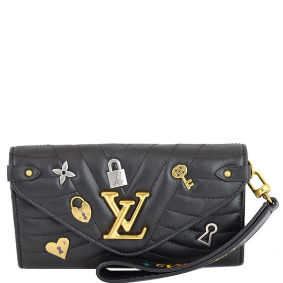 Louis Vuitton - Leather New Wave Long Wallet - Black - w/Box
