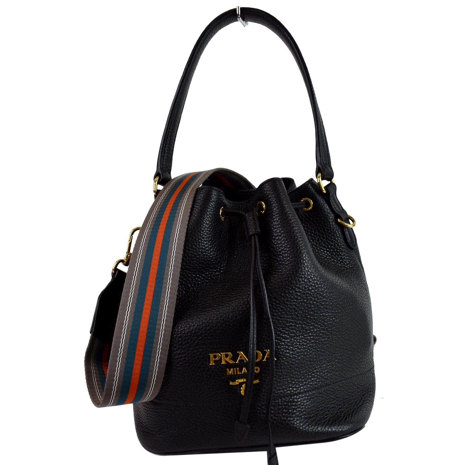 Prada Leather Bucket Bag in Black