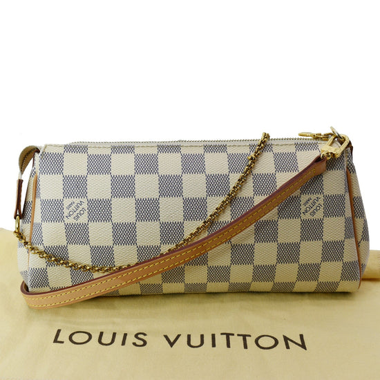 Louis Vuitton, Damier Azur Eva Pochette, cream white and…