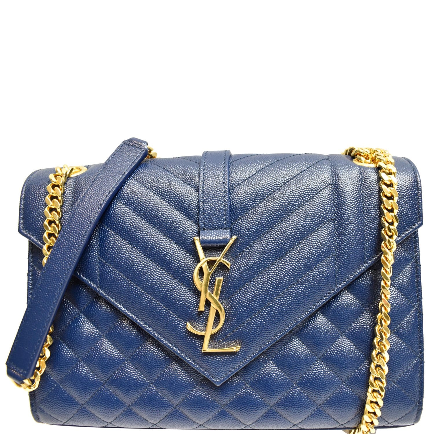 Saint Laurent 'envelope Medium' Shoulder Bag in Blue