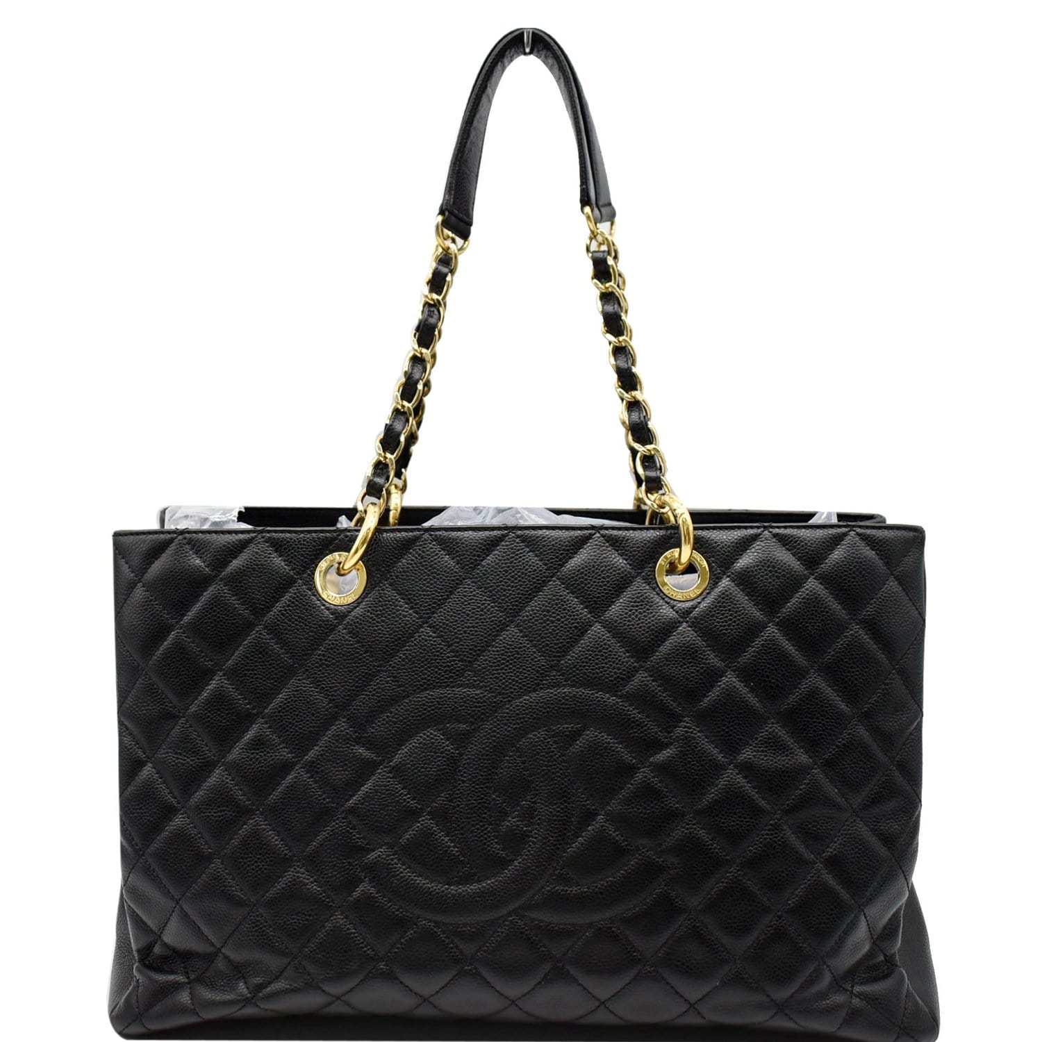 Chanel Grand Shopping Tote Quilted Caviar XL Black