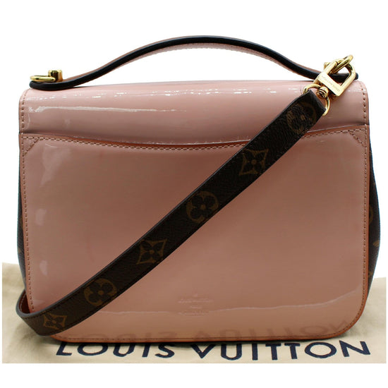 LOUIS VUITTON Cherrywood BB Patent Calfskin Leather Shoulder Bag Creme