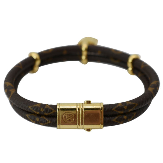 LOUIS VUITTON Keep it Twice Monogram Canvas Bracelet Brown