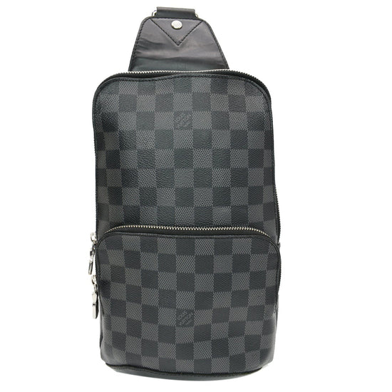 Louis Vuitton Graphite Avenue Sling Bag Gray Yellow N42424 Free