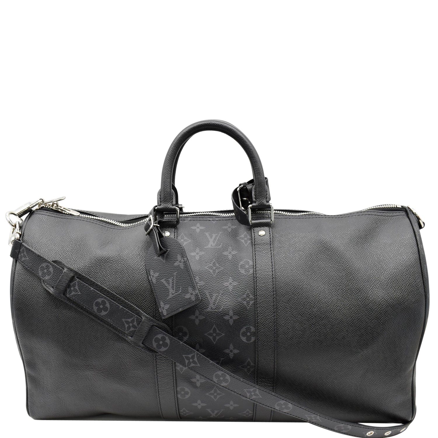 Louis Vuitton Keepall Monogram Bandouliere 50 Black in Taurillon Leather  with Black Orange - US